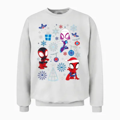 Marvel Spidey and His Amazing Friends Christmas Holiday Icon Unisex Sweatshirt - White