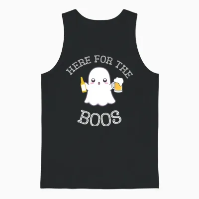 Funny Ghost Unisex Tank Top - Black