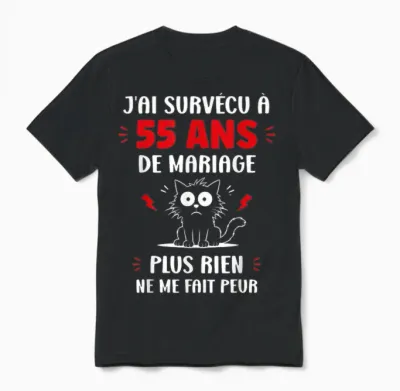 Couple 55 Ans Blague Humour Anniversaire De Mariage 55 Ans Unisex T-Shirt - Black