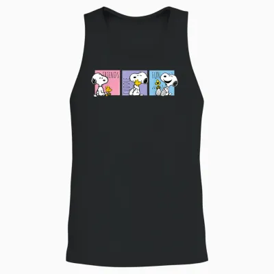 Peanuts - Snoopy Friends Cuddle Fun Unisex Tank Top - Black