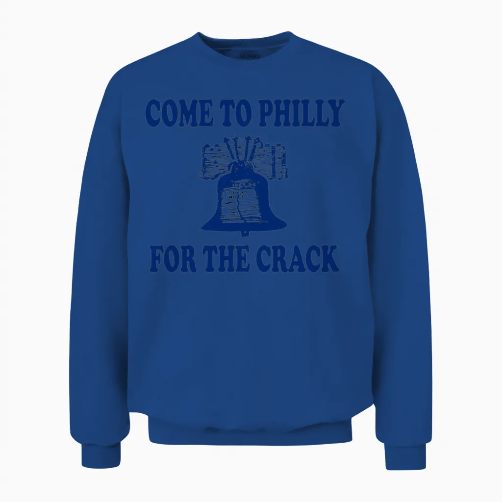 Come to Philly for the Crack Unisex Sweatshirt in Royal