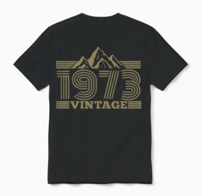 1973 Birthday Mountains Hiking Climbing Unisex T-Shirt - Black
