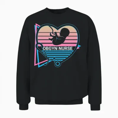 Obgyn Retro Unisex Sweatshirt - Black
