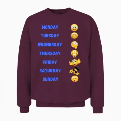 Funny Week Unisex Sweatshirt - Maroon