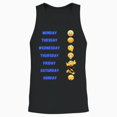 Funny Week Unisex Tank Top - Black