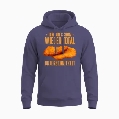 Lustig Deutsches Essen Schnitzel Unterschnitzelt Unisex Hoodie - Heather Sport Dark Navy