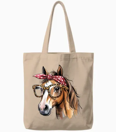 Braunes Pferd Süßes Motiv Pferde Mädchen Stall Und Reiten Tote Bags - Natural