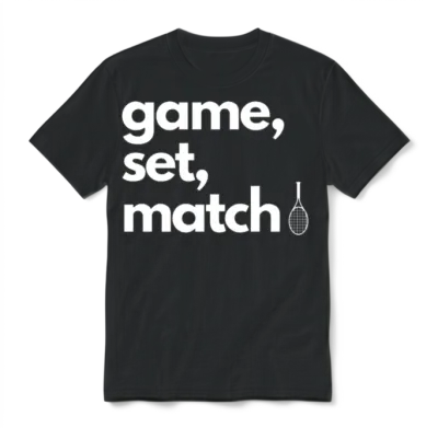 Game Set Match Unisex T-Shirt - Black