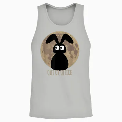 Out of Office with a Sweet Easter Bunny Before the Moon T-Shirt, Black Unisex Tank Top - Ash