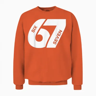 Number 6-7 Six Seven Men Women Boys Girls Unisex Sweatshirt - Orange