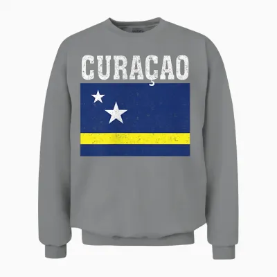 Curacao Flagge Patriotische Nationalwurzeln Souvenir Unisex Sweatshirt - Sport Grey