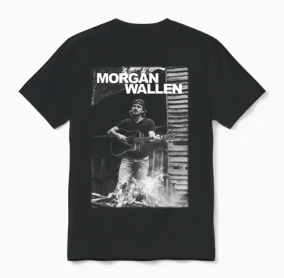 Official Morgan Wallen Guitar Photo Unisex T-Shirt - Black