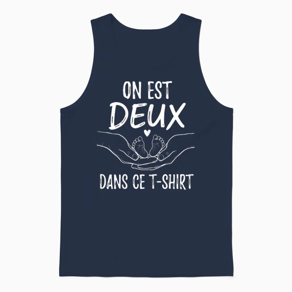 Pregnancy Announcement One Is Two in This Unisex Tank Top in Navy