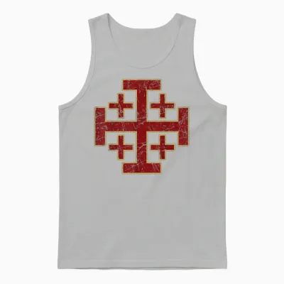 Croix De Jérusalem Chevaliers Du Temple Croisades T-Shirt, Black, S Unisex Tank Top - Ash