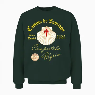 Jakobsweg Anno Domini 2026 Muschel Unisex Sweatshirt - Forest