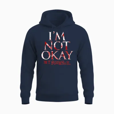 My Chemical Romance I'm Not Ok T-Shirt, Black Unisex Hoodie - Navy