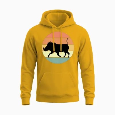 Retro Warthog Unisex Hoodie - Gold