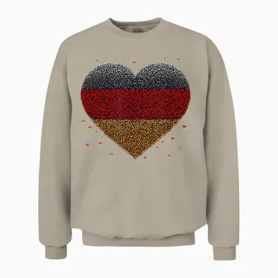 Deutsche Fan Deutschland Flagge Herz Kunst Unisex Sweatshirt - Sand