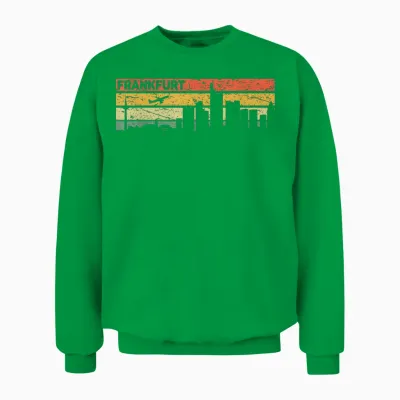 Frankfurt Tshirt Vintage Skyline Retro Stadt Deutschland Unisex Sweatshirt - Irish Green