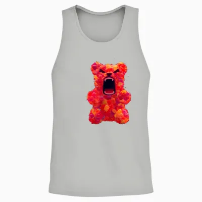 Ours En Gélatine Rouge En Colère Unisex Tank Top - Ash