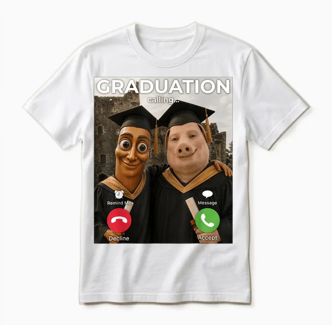 Tung Sahur John Pork Abschlussberufung Lustiger Senior 2026 Unisex T-Shirt in White