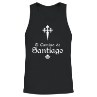 El Camino De Santiago Saint James Cross Scallo Unisex Tank Top - Black – 2