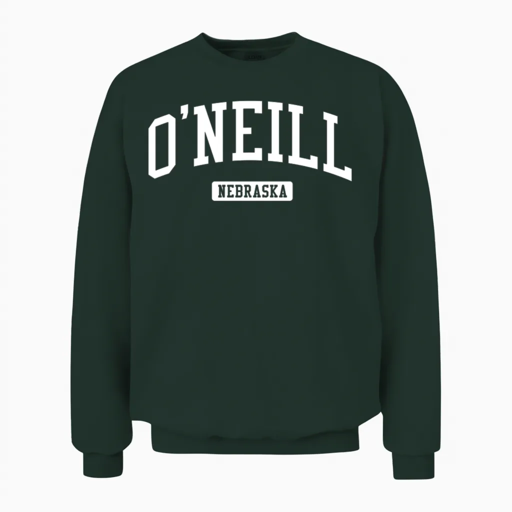 O'neill Nebraska Ne Sportdesign Im Vintage-Stil Langarmshirt Unisex Sweatshirt in Forest