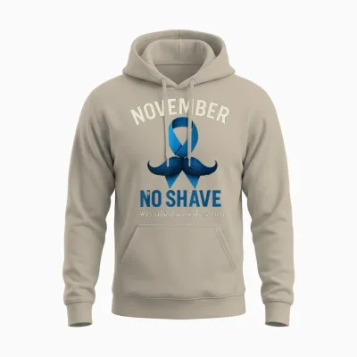 November No Shave Prostate Cancer Awareness Unisex Hoodie - Sand