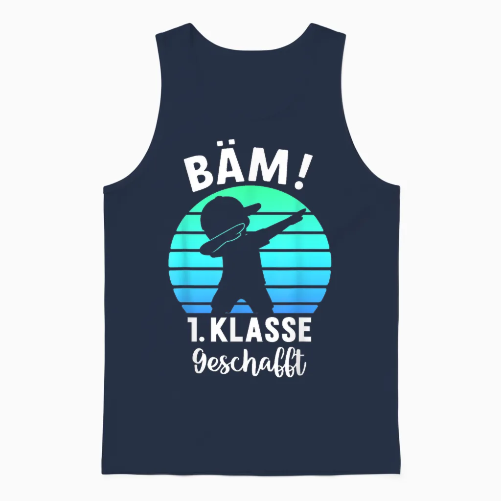 Bäm 1. Klasse Geschafft 2025 Abschluss 1. Klasse Unisex Tank Top in Navy