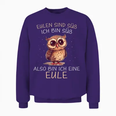 Owl Owls Are Sweet I Am Sweet Unisex Sweatshirt - Purple