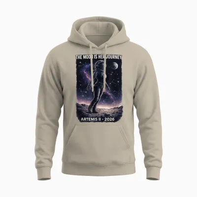 Artemis 2 Space Damen Mädchen Unisex Hoodie - Sand