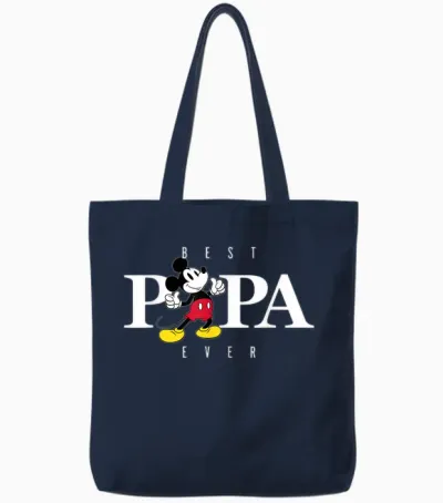 Disney Mickey Mouse Thumbs Up Best Papa Ever Father's Day Tote Bags - Navy