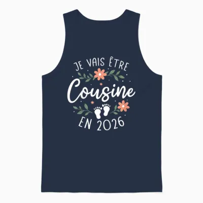 I Will Be Cousin in 2026 - Pregnancy Cousine Unisex Tank Top - Navy