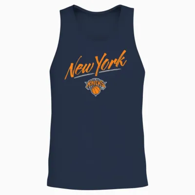 Nba - New York Knicks Markerskript Unisex Tank Top - Navy