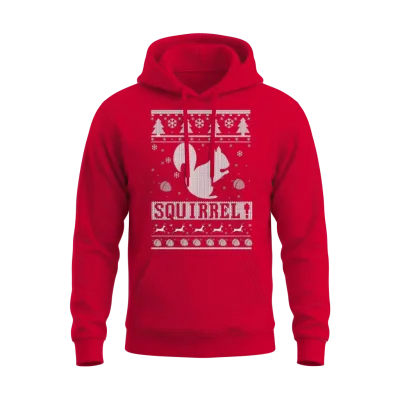 Squirrel Christmas Unisex Hoodie - Red