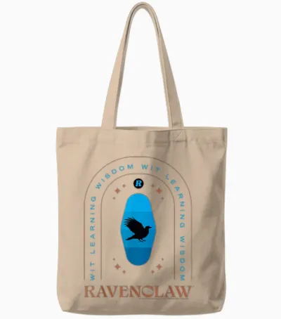 Harry Potter New Design 2025 Ravenclaw with Wisdom Tote Bags - Natural