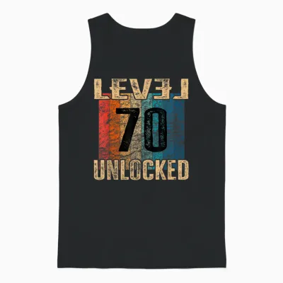 70. Geburtstag Level Unlocked Vintage Retro Unisex Tank Top - Black