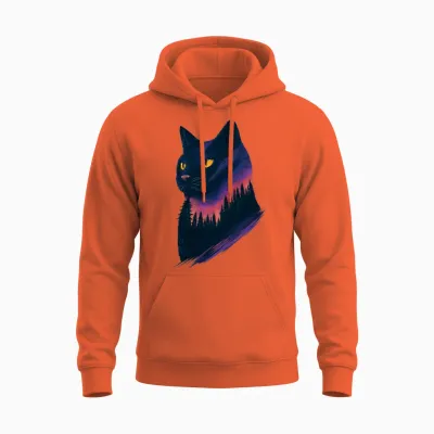 Cat Tree Unisex Hoodie - Orange