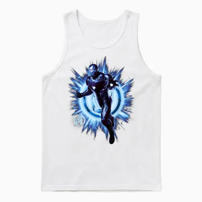 Marvel Avengers Endgame Iron Man Blast Graphic T-Shirt, Black, S Unisex Tank Top - White