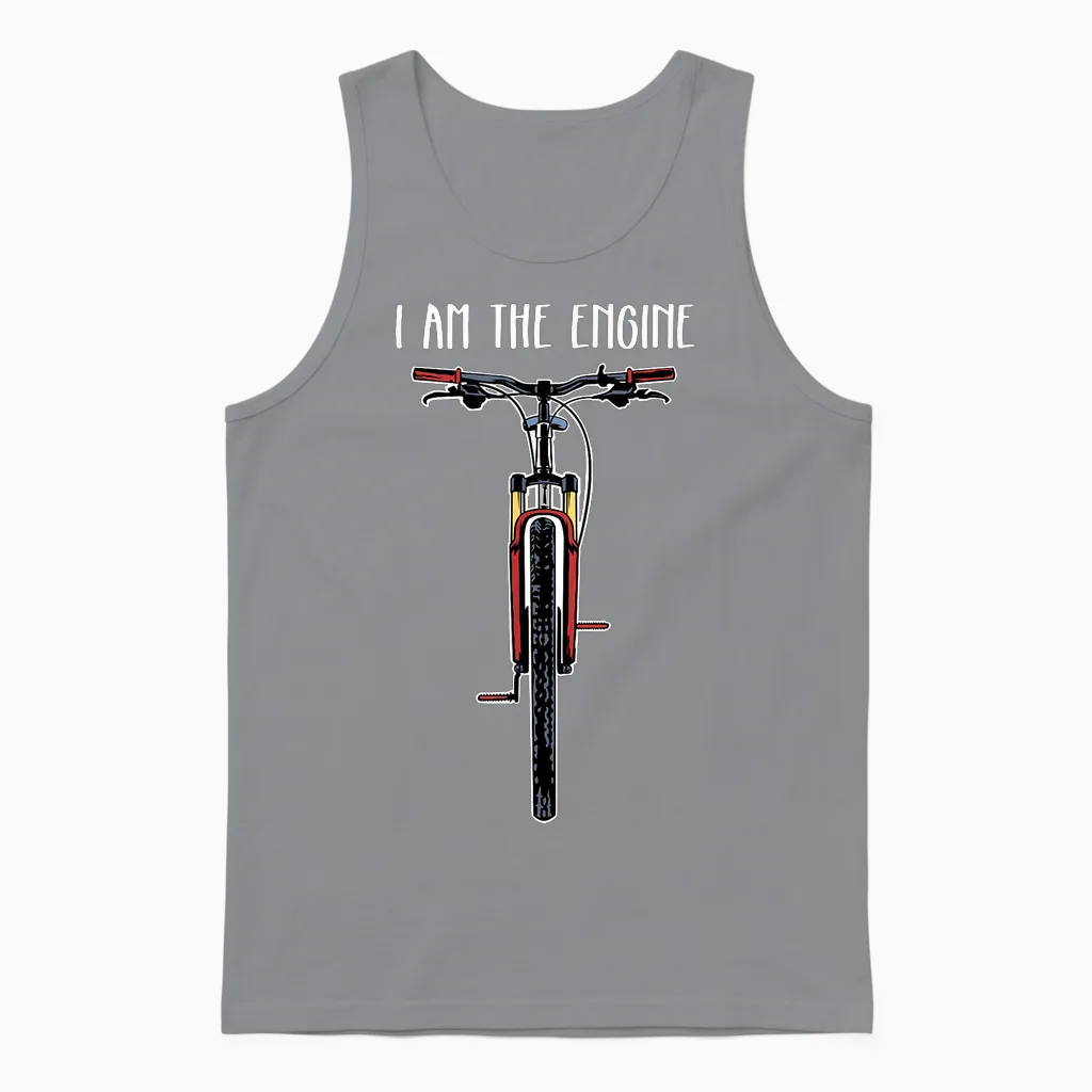 Funny Bicycle I Am the Engine T-Shirt Small Unisex Tank Top in Sport Grey
