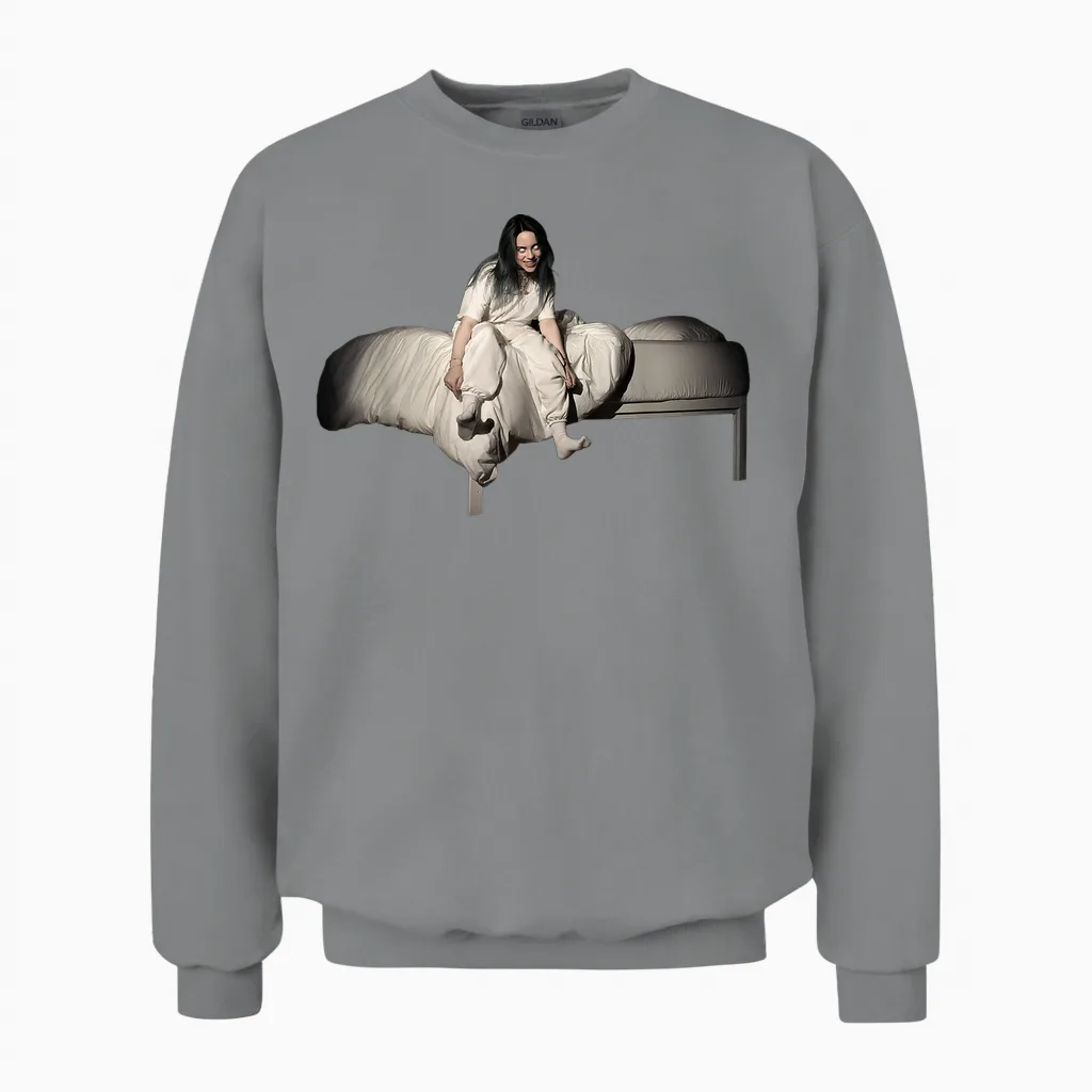 Billie Eilish Official Sweet Dreams Unisex Sweatshirt in Sport Grey