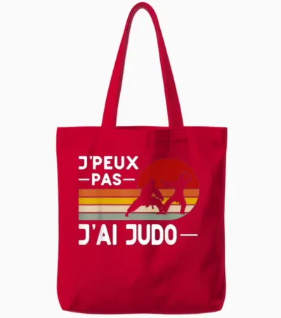 Je Peux Pas J'ai Judo Humor Judo Coach Fan Judoka Funny T-Shirt, Black, S Tote Bags - Red