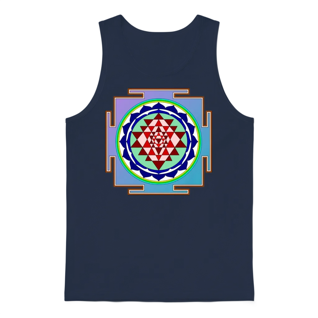 Sri-Yantra Unisex Tank Top - Navy