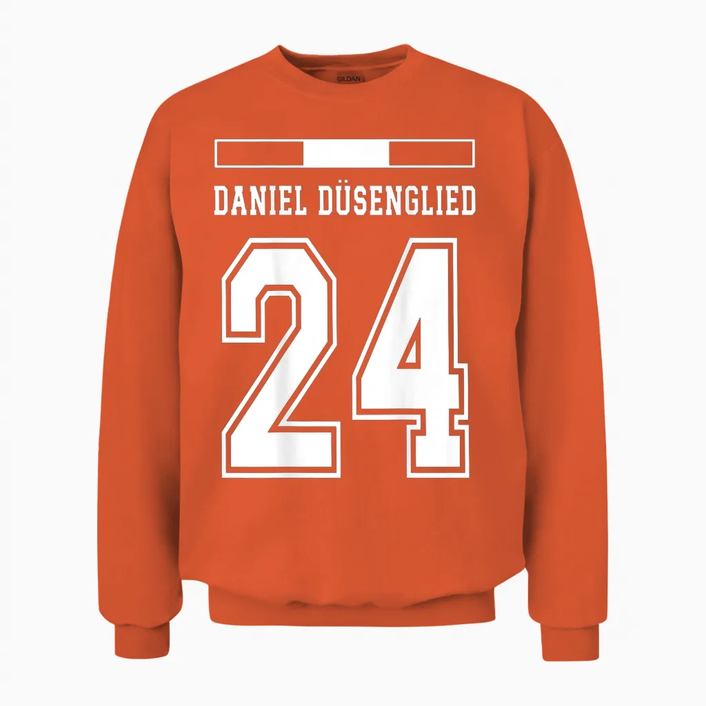 österreich Trikot Lustige Namen Daniel Düsenglied Unisex Sweatshirt in Orange