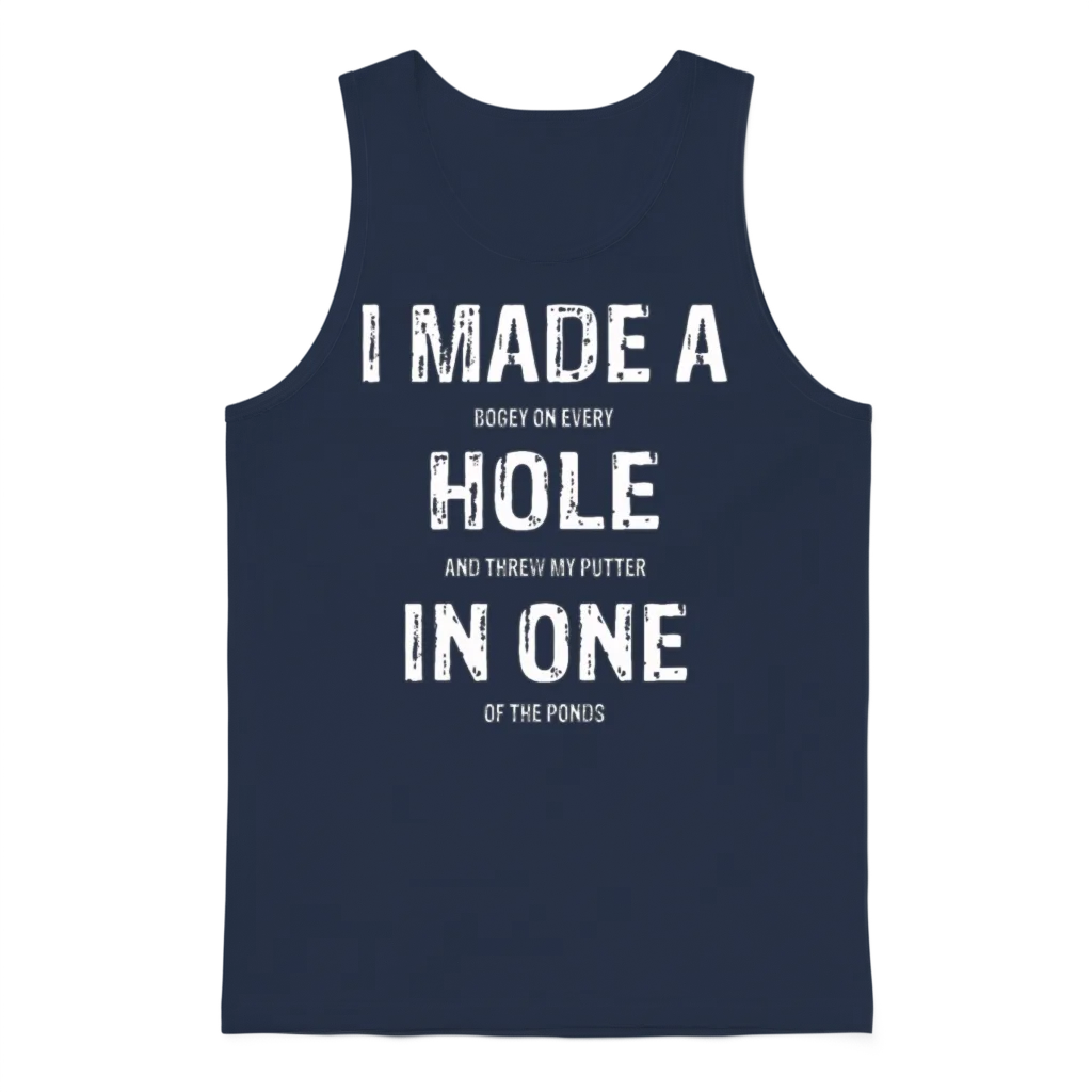 Funny Golf Shirts for Men Women Hole in One Golf Unisex Tank Top - Navy