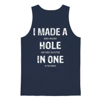 Funny Golf Shirts for Men Women Hole in One Golf Unisex Tank Top - Navy – 1