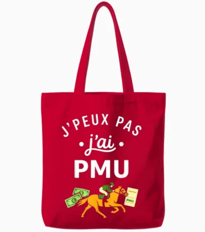 Citation Jeux Humour J'peux Pas J'ai Pmu Tote Bags - Red