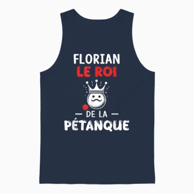 Personalised Gift Man Name Florian Petanque Humour T-Shirt, Black, S Unisex Tank Top - Navy