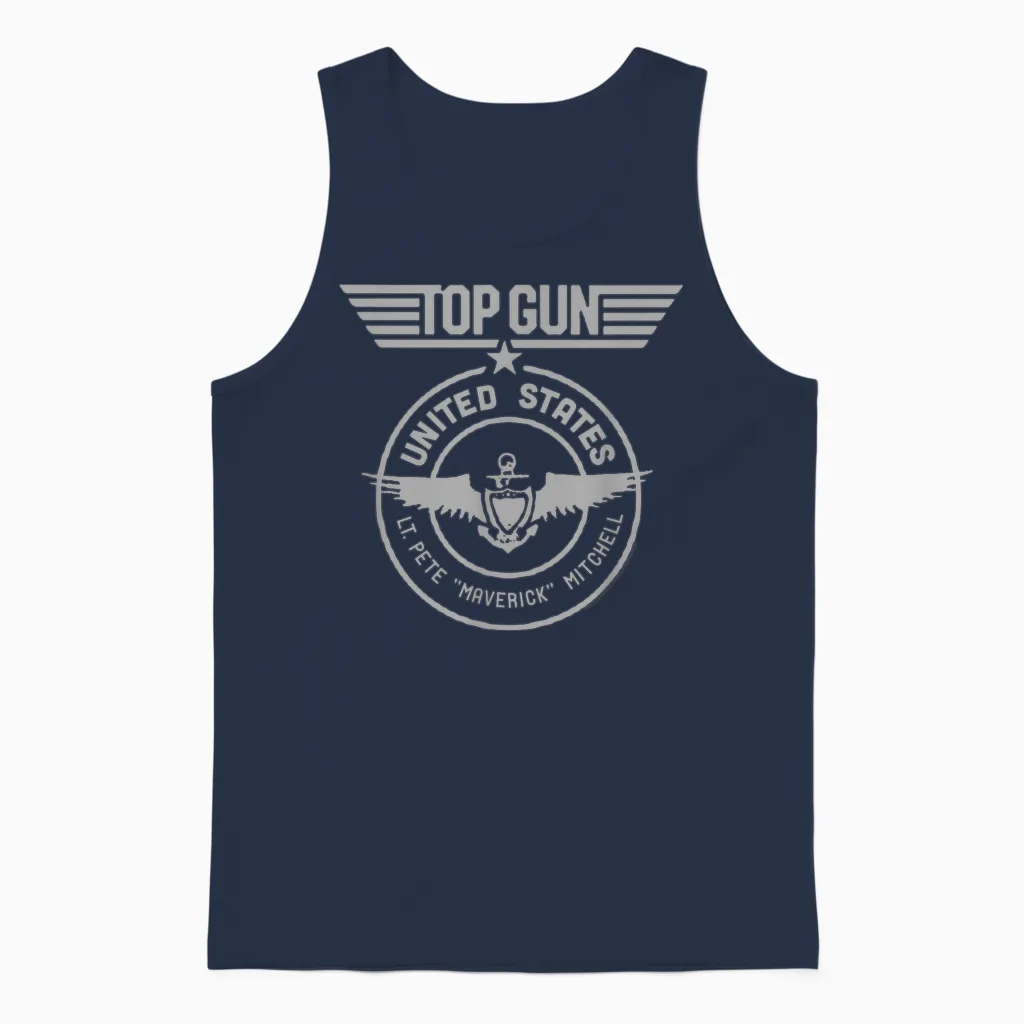 Top Gun Lt. Maverick Mitchell Seal Classic Action Movie Unisex Tank Top in Navy