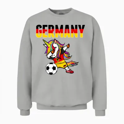 Dabbing Unicorn Deutschland Fußball Fans Trikot Deutschland Flagge Unisex Sweatshirt - Ash